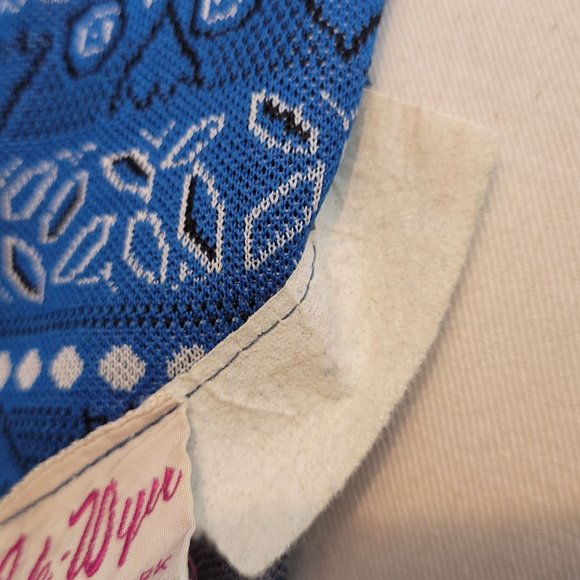 Vintage Dress Blue Bandana Print Jule Wyn New York Zip Back Belted Faux Pockets - Picture 11 of 11